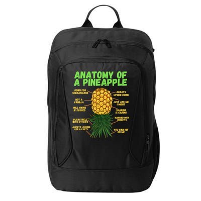 Anatomy Of A Pineapple Funny Upside Down Pineapple City Backpack