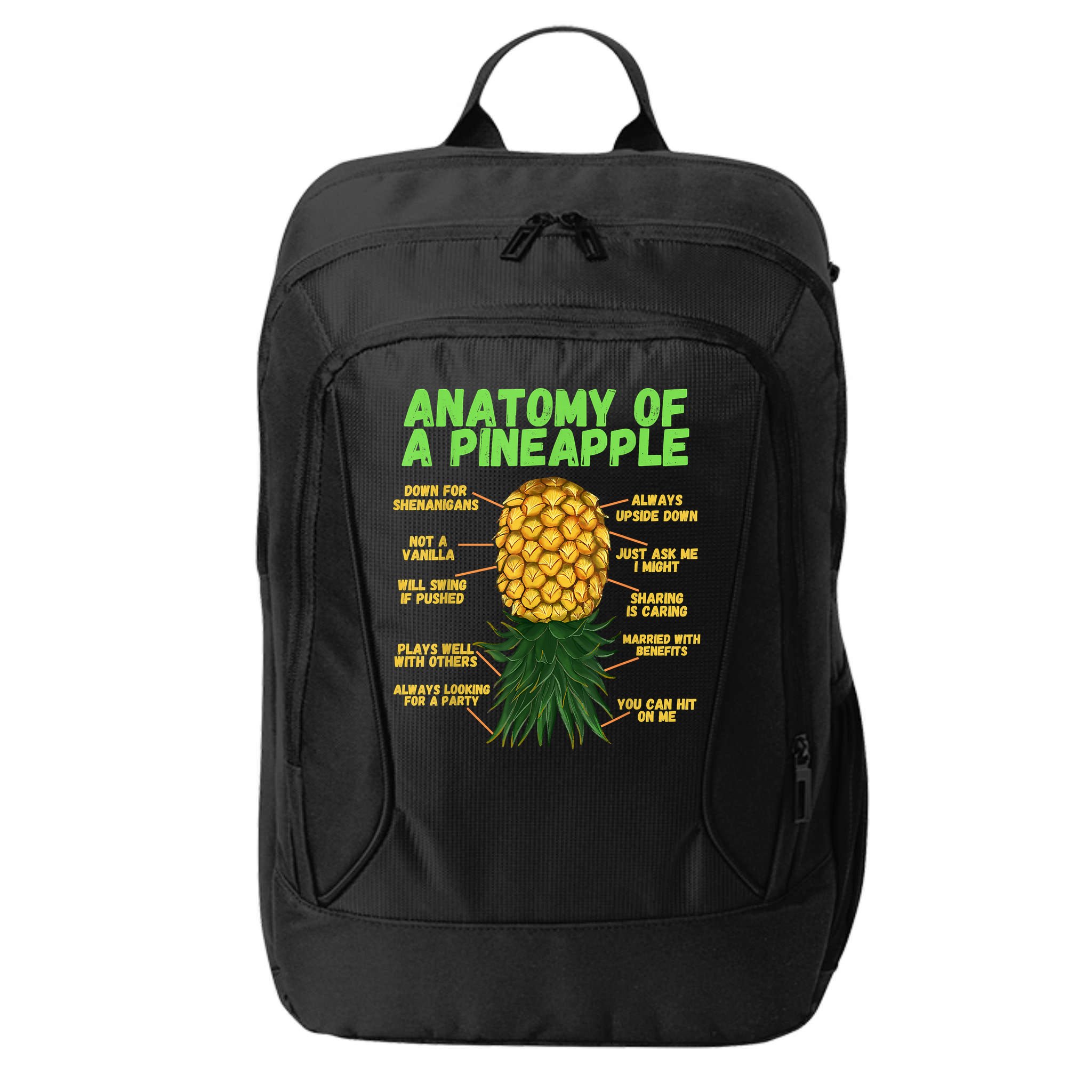 Anatomy Of A Pineapple Funny Upside Down Pineapple City Backpack