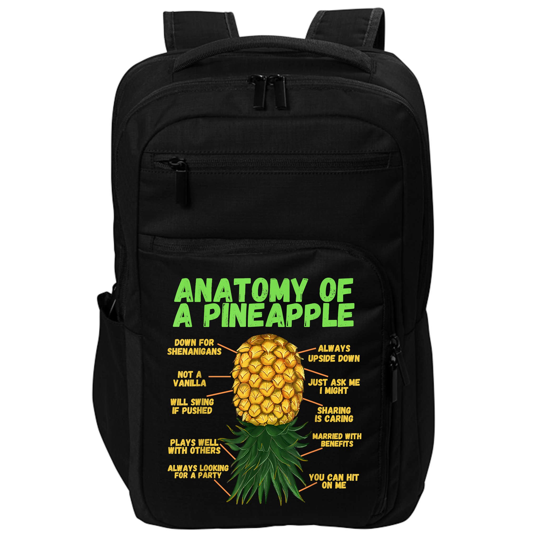 Anatomy Of A Pineapple Funny Upside Down Pineapple Impact Tech Backpack