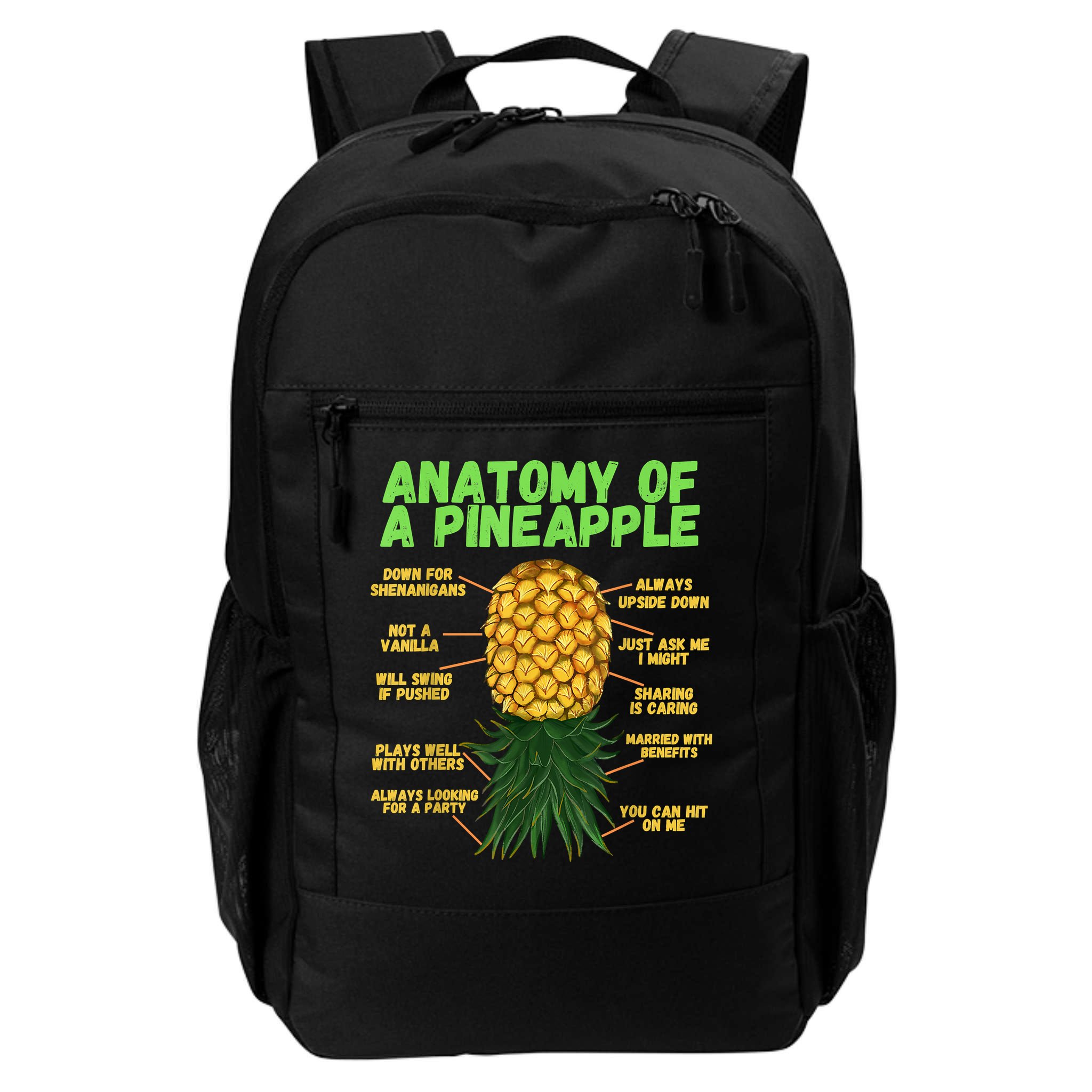 Anatomy Of A Pineapple Funny Upside Down Pineapple Backpack
