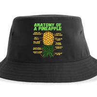 Anatomy Of A Pineapple Funny Upside Down Pineapple Sustainable Bucket Hat