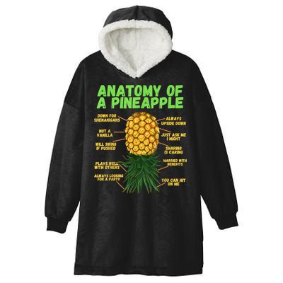 Anatomy Of A Pineapple Funny Upside Down Pineapple Hooded Wearable Blanket