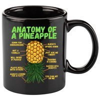 Anatomy Of A Pineapple Funny Upside Down Pineapple 11oz C Handle Ceramic Mug