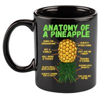 Anatomy Of A Pineapple Funny Upside Down Pineapple 11oz C Handle Ceramic Mug