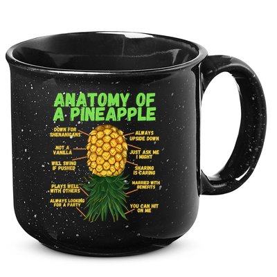 Anatomy Of A Pineapple Funny Upside Down Pineapple 15oz Campfire Ceramic Mug