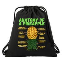 Anatomy Of A Pineapple Funny Upside Down Pineapple Drawstring Bag