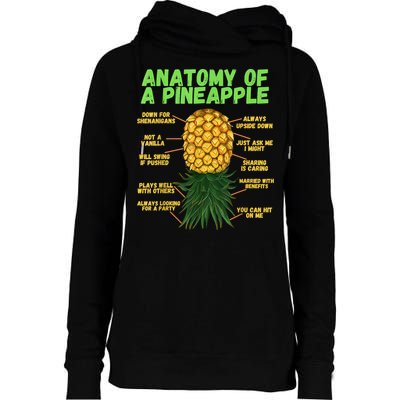 Anatomy Of A Pineapple Funny Upside Down Pineapple Womens Funnel Neck Pullover Hood