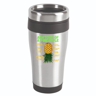 Anatomy Of A Pineapple Funny Upside Down Pineapple 16oz Travel Tumbler