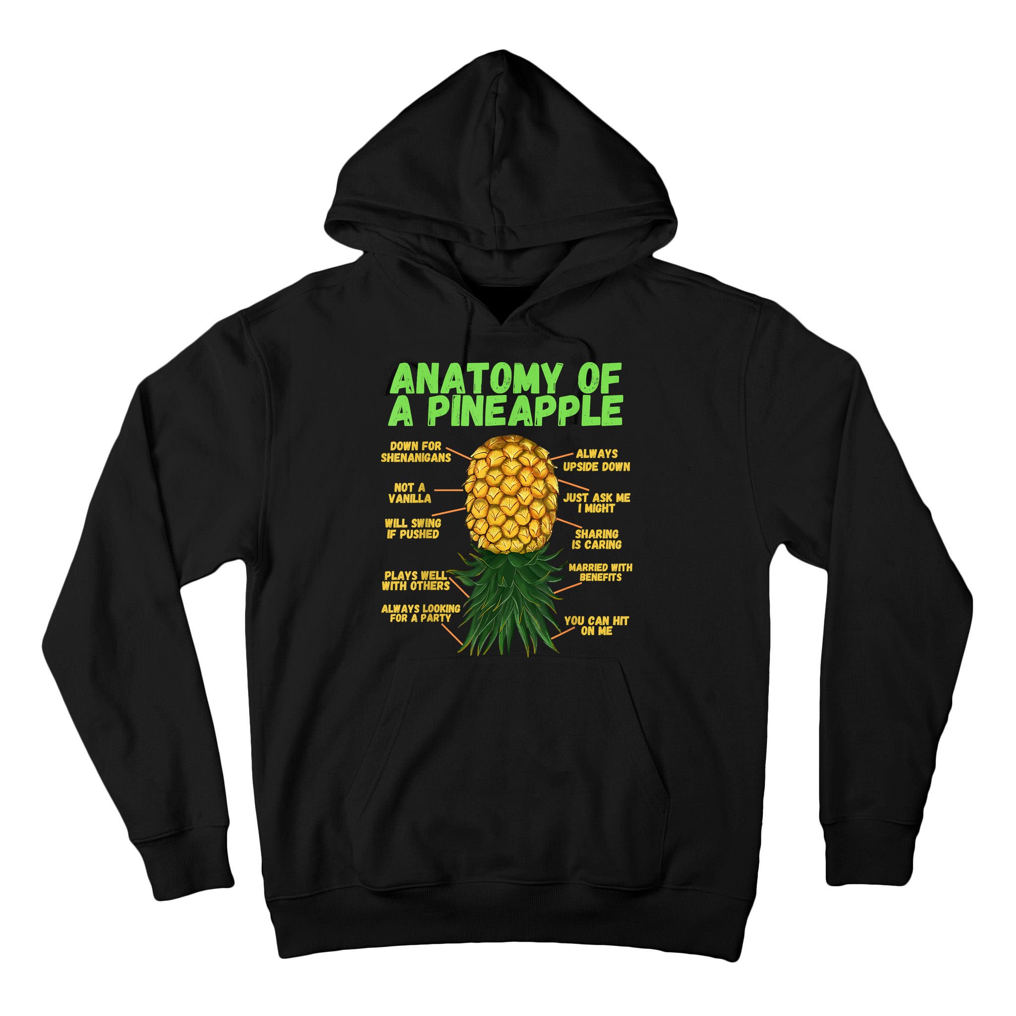 Anatomy Of A Pineapple Funny Upside Down Pineapple Tall Hoodie