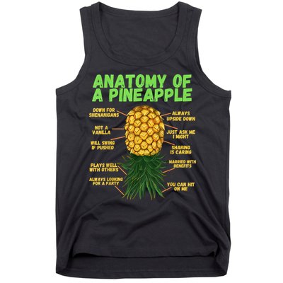 Anatomy Of A Pineapple Funny Upside Down Pineapple Tank Top