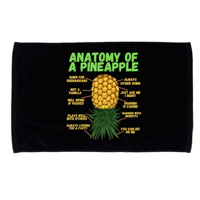 Anatomy Of A Pineapple Funny Upside Down Pineapple Microfiber Hand Towel