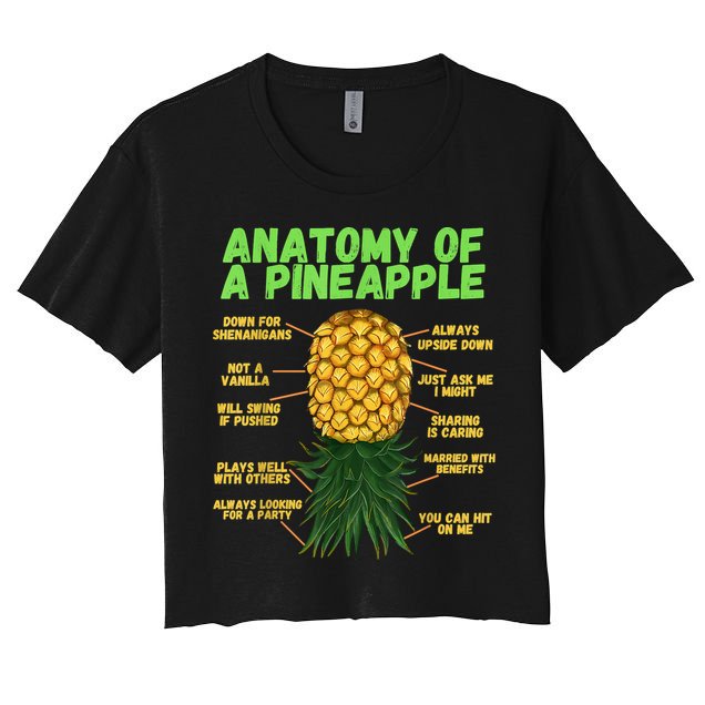 Anatomy Of A Pineapple Funny Upside Down Pineapple Crop Top
