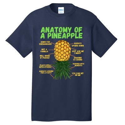 Anatomy Of A Pineapple Funny Upside Down Pineapple Tall T-Shirt