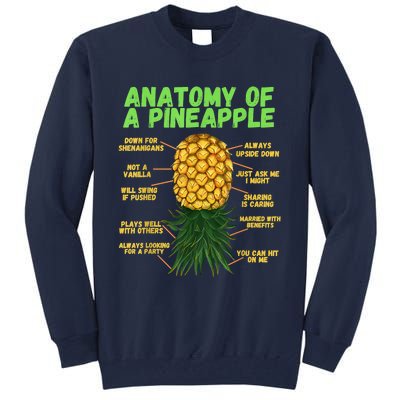 Anatomy Of A Pineapple Funny Upside Down Pineapple Tall Sweatshirt