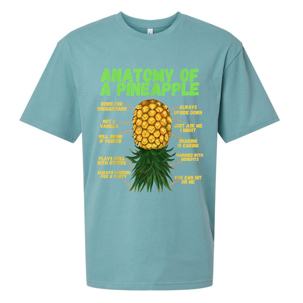 Anatomy Of A Pineapple Funny Upside Down Pineapple Sueded Cloud Jersey T-Shirt