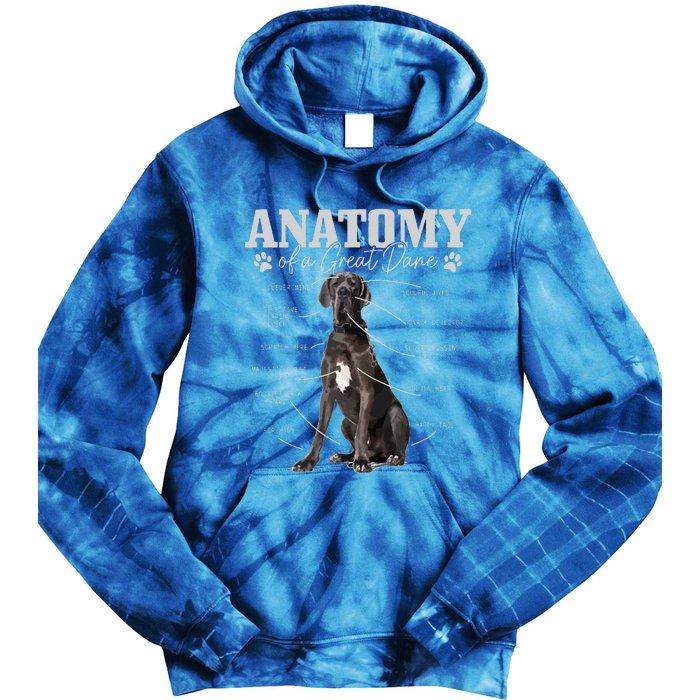 Anatomy Of A Great Dane Funny Cute Dog Mom Dad Tie Dye Hoodie