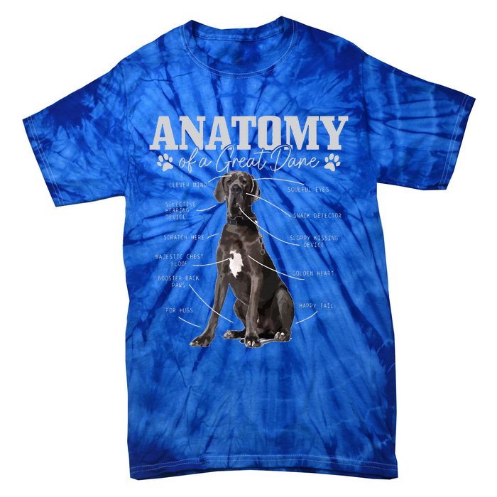 Anatomy Of A Great Dane Funny Cute Dog Mom Dad Tie-Dye T-Shirt