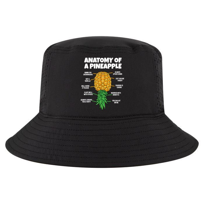 Anatomy Of A Pineapple Swinger Funny Upside Down Pineapple Cool Comfort Performance Bucket Hat