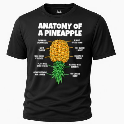 Anatomy Of A Pineapple Swinger Funny Upside Down Pineapple Performance Shirt