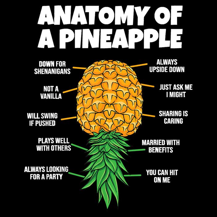 Anatomy Of A Pineapple Swinger Funny Upside Down Pineapple Cooling Performance Crew T-Shirt