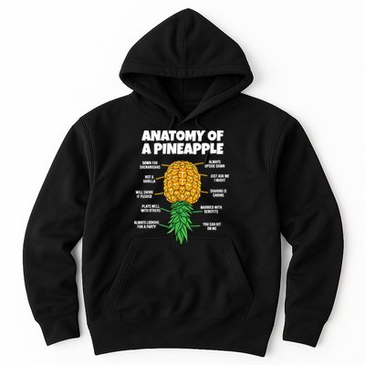 Anatomy Of A Pineapple Swinger Funny Upside Down Pineapple Hoodie
