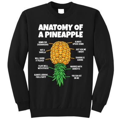 Anatomy Of A Pineapple Swinger Funny Upside Down Pineapple Sweatshirt