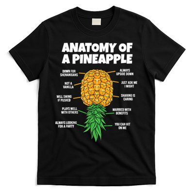 Anatomy Of A Pineapple Swinger Funny Upside Down Pineapple T-Shirt