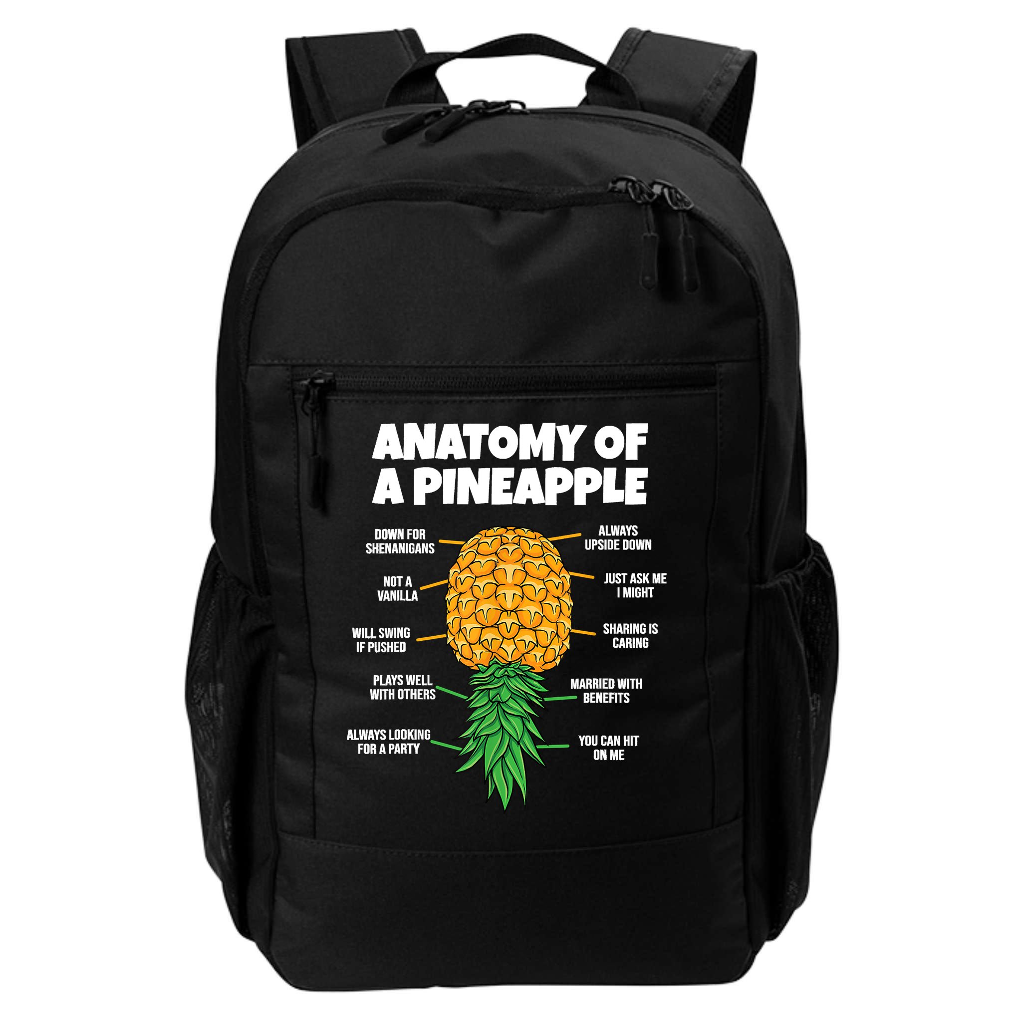 Anatomy Of A Pineapple Swinger Funny Upside Down Pineapple Backpack