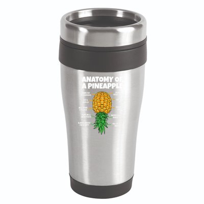 Anatomy Of A Pineapple Swinger Funny Upside Down Pineapple 16oz Travel Tumbler