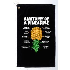 Anatomy Of A Pineapple Swinger Funny Upside Down Pineapple Platinum Collection Golf Towel