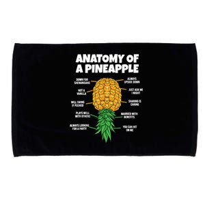 Anatomy Of A Pineapple Swinger Funny Upside Down Pineapple Microfiber Hand Towel