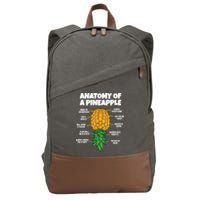 Anatomy Of A Pineapple Swinger Funny Upside Down Pineapple Cotton Canvas Backpack