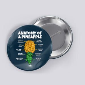 Anatomy Of A Pineapple Swinger Funny Upside Down Pineapple Button