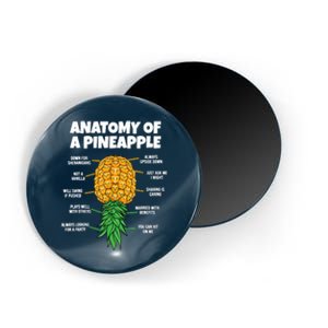 Anatomy Of A Pineapple Swinger Funny Upside Down Pineapple Magnet