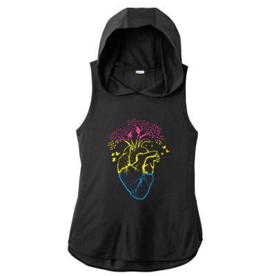 Anatomy Of A Pansexual Heart Pan Pride Anatomical LGBT Ladies PosiCharge Tri-Blend Wicking Draft Hoodie Tank