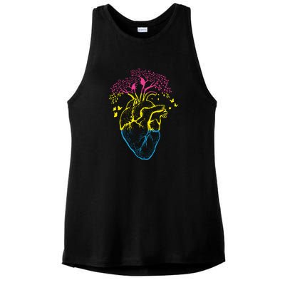 Anatomy Of A Pansexual Heart Pan Pride Anatomical LGBT Ladies PosiCharge Tri-Blend Wicking Tank