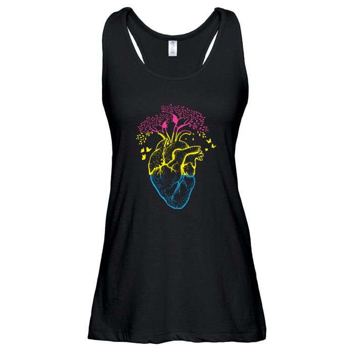 Anatomy Of A Pansexual Heart Pan Pride Anatomical LGBT Ladies Essential Flowy Tank