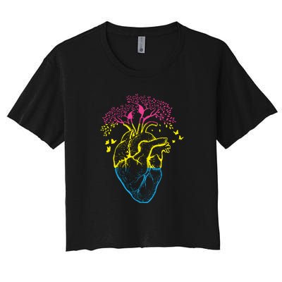 Anatomy Of A Pansexual Heart Pan Pride Anatomical LGBT Women's Crop Top Tee