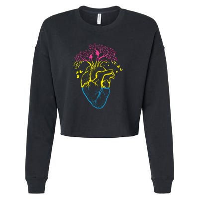 Anatomy Of A Pansexual Heart Pan Pride Anatomical LGBT Cropped Pullover Crew