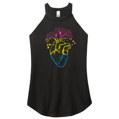 Anatomy Of A Pansexual Heart Pan Pride Anatomical LGBT Women's Perfect Tri Rocker Tank