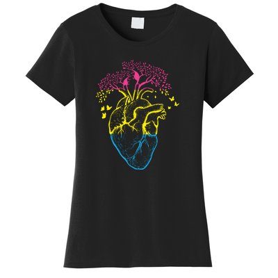 Anatomy Of A Pansexual Heart Pan Pride Anatomical LGBT Women's T-Shirt