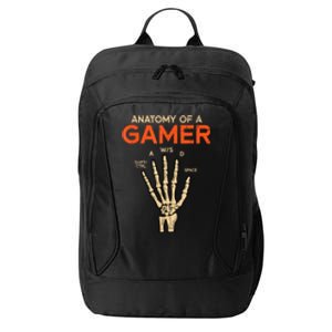 Anatomy Of A Gamer Skeleton Hand Funny Halloween Gaming City Backpack