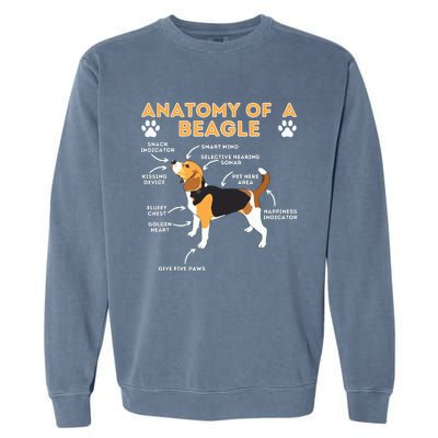 Anatomy Of A Beagle Funny Beagle Dog Lover Pet Owner Garment-Dyed Sweatshirt