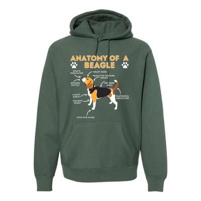 Anatomy Of A Beagle Funny Beagle Dog Lover Pet Owner Premium Hoodie