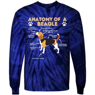 Anatomy Of A Beagle Funny Beagle Dog Lover Pet Owner Tie-Dye Long Sleeve Shirt