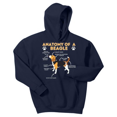 Anatomy Of A Beagle Funny Beagle Dog Lover Pet Owner Kids Hoodie