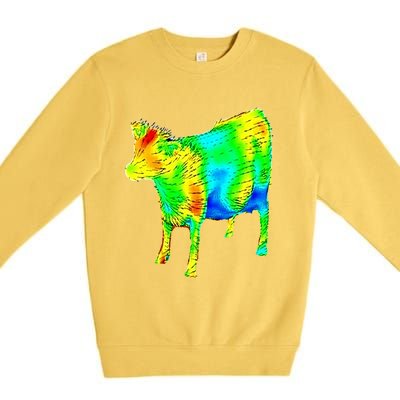 Aerodynamics Of A Cow Cow Physics Science Engineering Meme Heatmap Premium Crewneck Sweatshirt