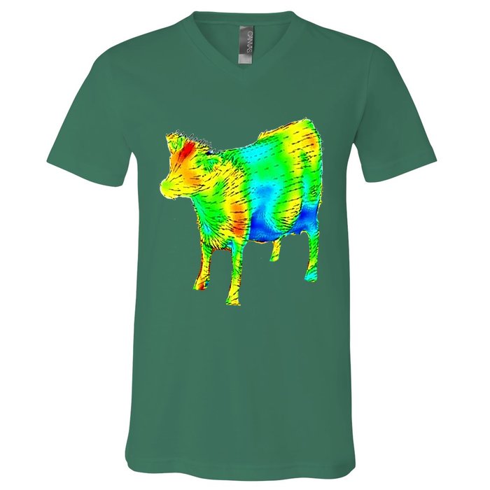 Aerodynamics Of A Cow Cow Physics Science Engineering Meme Heatmap V-Neck T-Shirt