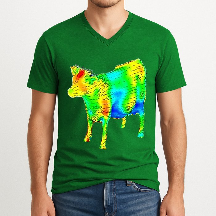 Aerodynamics Of A Cow Cow Physics Science Engineering Meme Heatmap V-Neck T-Shirt