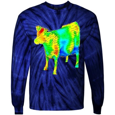 Aerodynamics Of A Cow Cow Physics Science Engineering Meme Heatmap Tie-Dye Long Sleeve Shirt